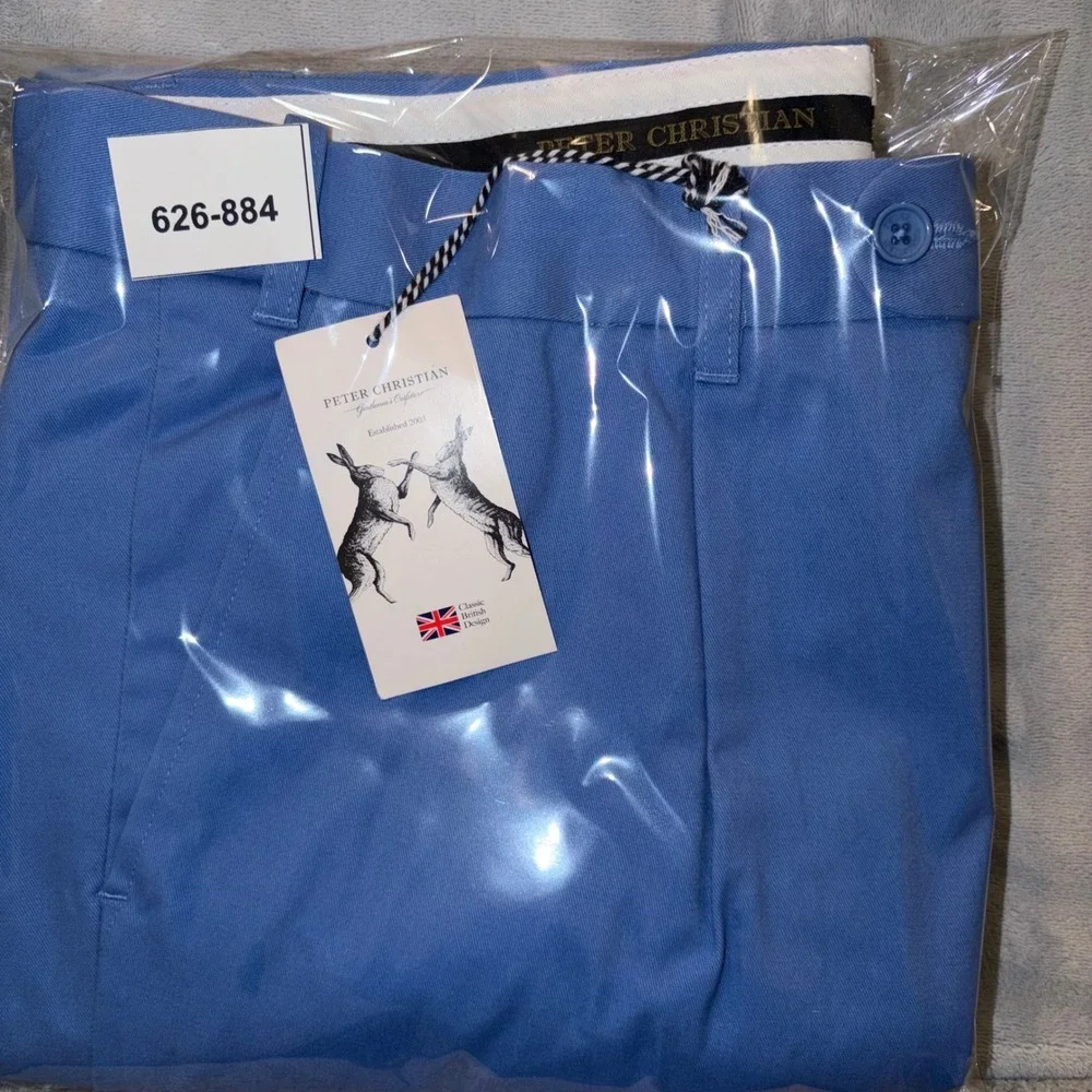 Peter Christian Mens‎ Chino Trousers Blue 100% Cotton 38x26 MT 06 PC 1336 NWT